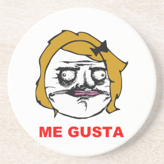 Posavasos Hembra rubia yo cara cómica Meme de la rabia de