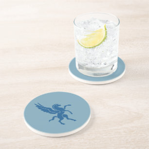 Posavasos Heraldic Blue Pegasus