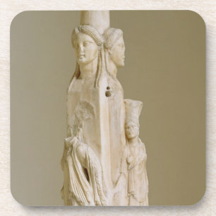 Posavasos Herm triforme de Hecate, escultura de mármol, el
