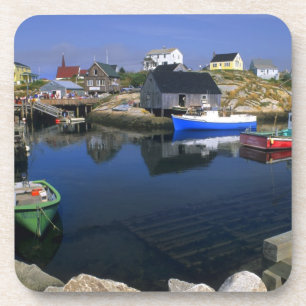 Posavasos Hermosa aldea de Peggy's Cove con puerto