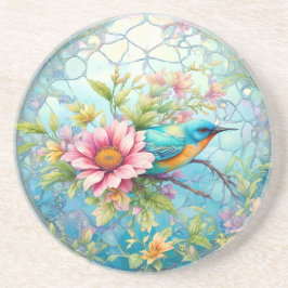 Posavasos Hermosa Ave Entre Flores