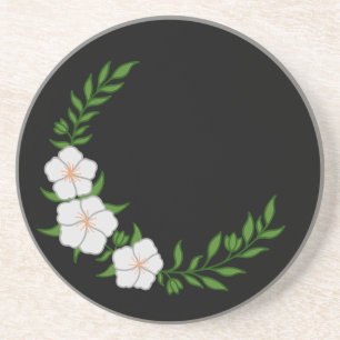 Posavasos Hermosa Corona Cresciente de Flores Blancas