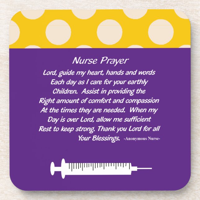 Posavasos Hermosa enfermera cristiana Oración Púrpura  (Frente)