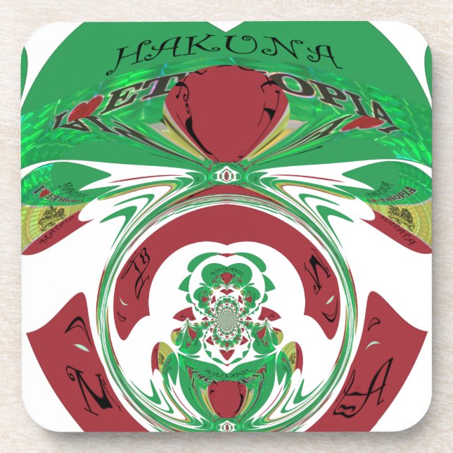 Posavasos Hermosa Etiopía Encantadora Hakuna Matata Amo Hea (Frente)