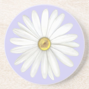 Posavasos Hermosa flor de margarita en pervinca ligera