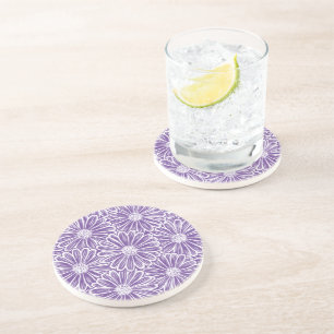Posavasos Hermosa flor de margarita, Ilustracion de semitono