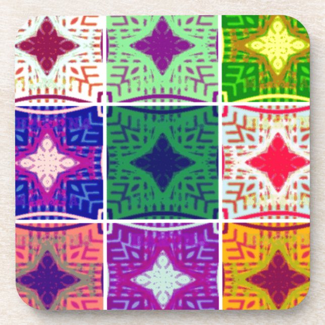 Posavasos Hermosa imagen africana de arte a cuadros de verif (Frente)