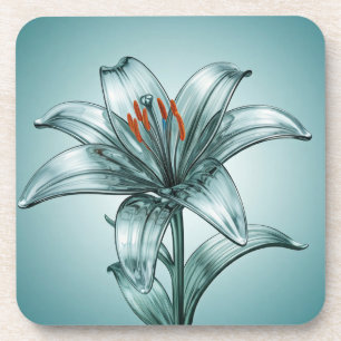 Posavasos Hermosa Lily de Vidrio