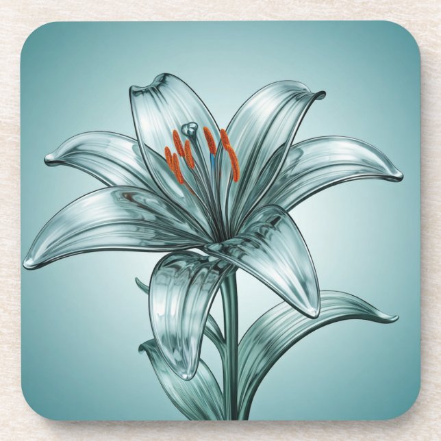 Posavasos Hermosa Lily de Vidrio (Frente)