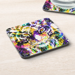 Posavasos Hermosa montaña rusa de tigres | Coloridas tigres