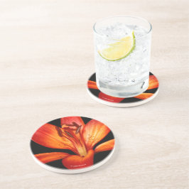 Posavasos Hermosa Naranja Roja Asiática Lily Gran Paradiso