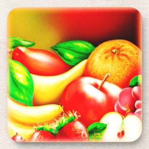 Posavasos Hermosa Pintura De Frutas Tropicales. ¡Hazte con u