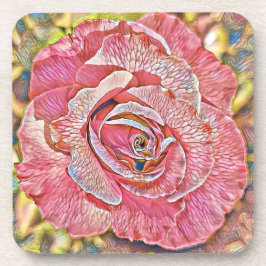 Posavasos Hermosa pintura rosa rosa
