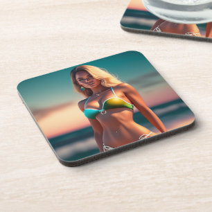 Posavasos Hermosa pose chica en bikini