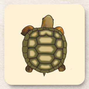 Posavasos Hermosa Tortuga sobre Beige Champán Claro