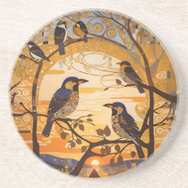 Posavasos Hermosas Aves Abstractas Al Amanecer Decorativas