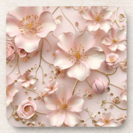 Posavasos Hermosas Flores Pastel Rosa