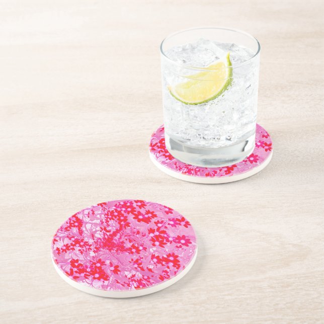 Posavasos Hermosas Flores Rojas (Lado)