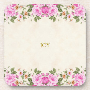 Posavasos Hermosas Flores & Texto de Alegría