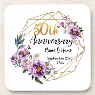 Posavasos Hermoso 50 Aniversario Personalizado