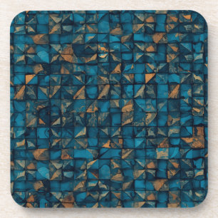 Posavasos Hermoso aspecto de patchwork en verde azulado oscu