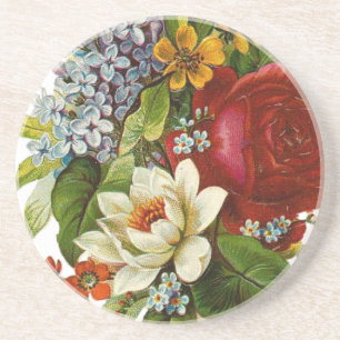 Posavasos Hermoso Bouquet Romántico de Verano con Rosa Roja