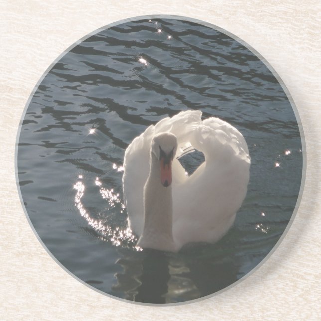 Posavasos Hermoso cisne blanco (Frente)