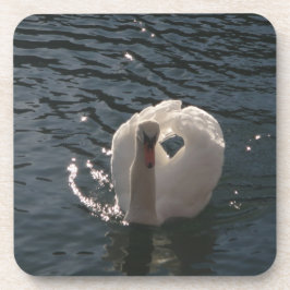 Posavasos Hermoso cisne blanco