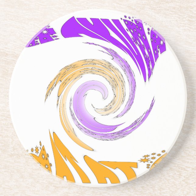 Posavasos Hermoso diseño de arte moderno: morado y remolino  (Frente)