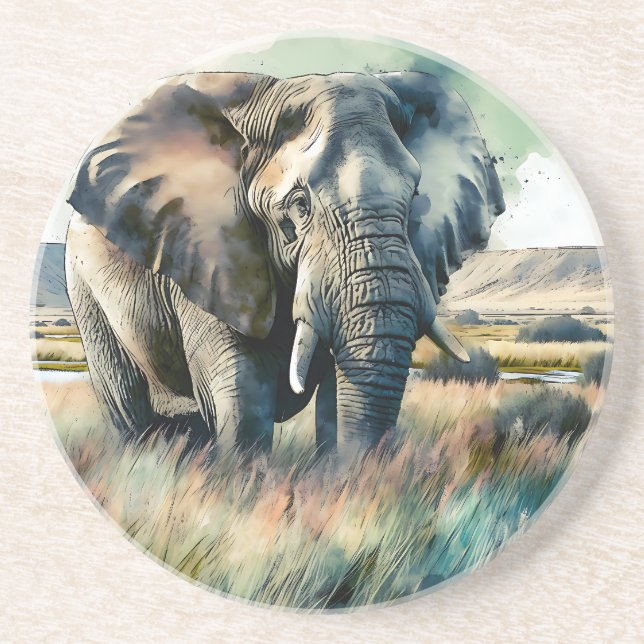 Posavasos Hermoso elefante acuático (Frente)