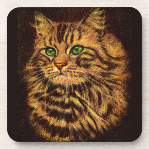 Posavasos hermoso gato de mantillo de pelo largo