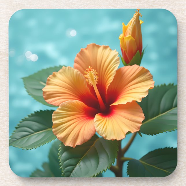 Posavasos Hermoso Hibiscus hawaiano (Frente)