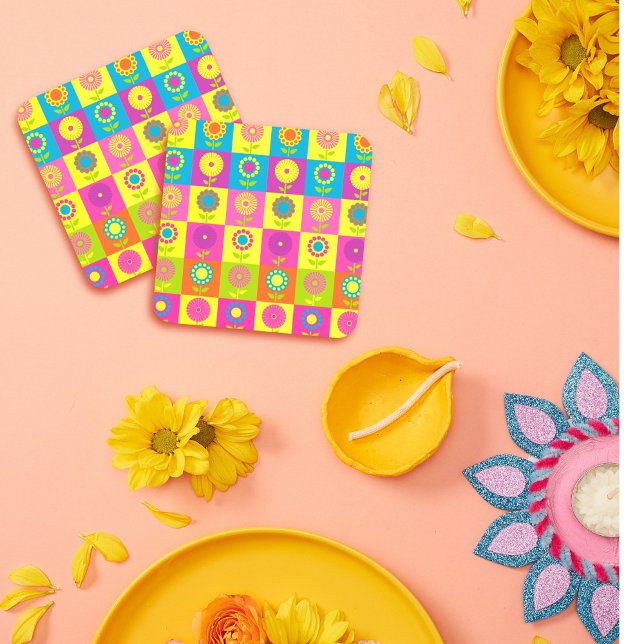 Posavasos Hermoso jardín de flores retro (Subido por el creador)