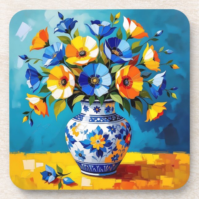 Posavasos Hermoso jarrón de flores  (Frente)