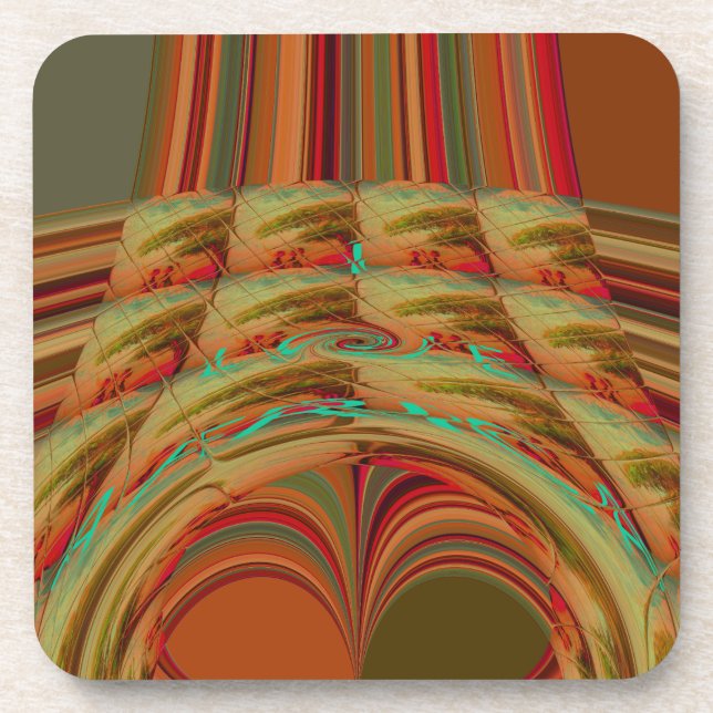 Posavasos Hermoso motivo marrón dorado tradicional africano (Frente)