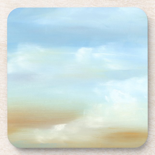 Posavasos Hermoso paisaje aéreo con nubes esponjosas (Frente)