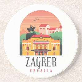 Posavasos Hermoso paisaje urbano de Zagreb Croacia