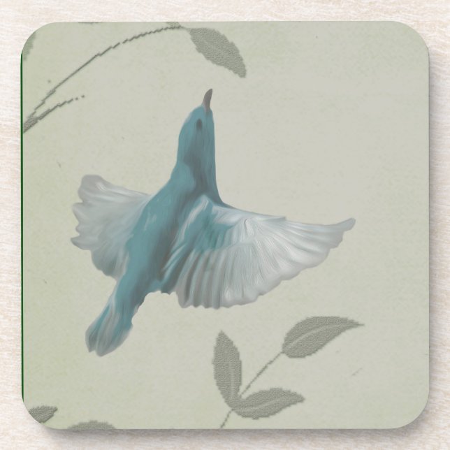 Posavasos Hermoso pájaro azul (Frente)