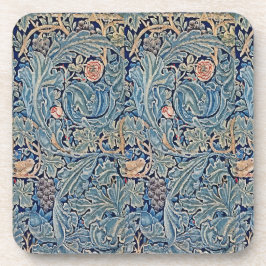 Posavasos Hermoso patrón floral azul rosa de William Morris