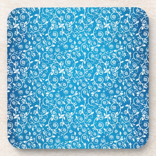 Posavasos Hermoso patrón geométrico azul (Frente)