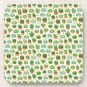 Posavasos Hermoso patrón sin fisuras de plantas suculentas