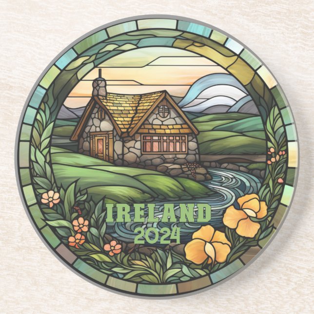 Posavasos Hermoso Souvenir de Irlanda Verde (Frente)