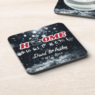 Posavasos Hermoso y elegante Personalizado Pareja Nombres Ho