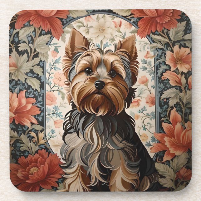 Posavasos Hermoso Yorkie | Retrato Terrier de Yorkshire (Frente)