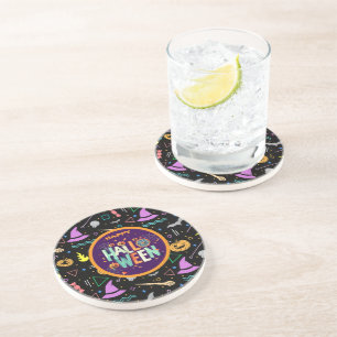 Posavasos Hermosos y coloridos patrones de Halloween aterrad