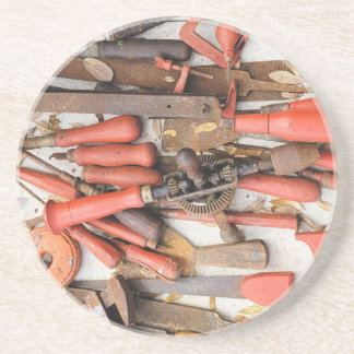 Posavasos Herramientas Herramienta Antiguo Hombre Rojo Rústi