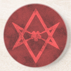 Posavasos Hexagram Unicursal (rojo texturizado)