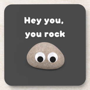 Posavasos Hey tú, rock, rock con ojos de googre