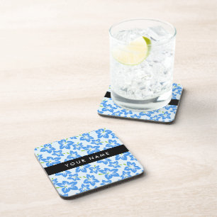 Posavasos Hibisco Azul, Flores Azules, Tu Nombre