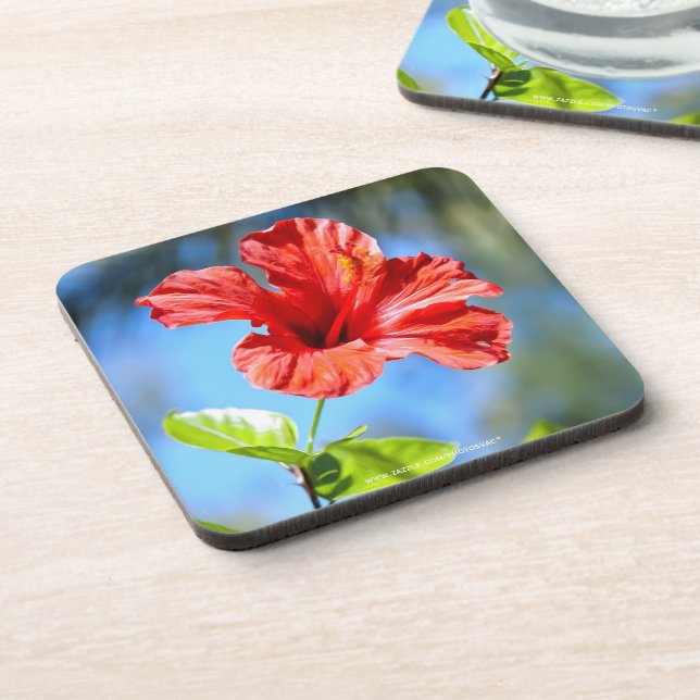Posavasos Hibisco Rojo (Lado Izquierdo)